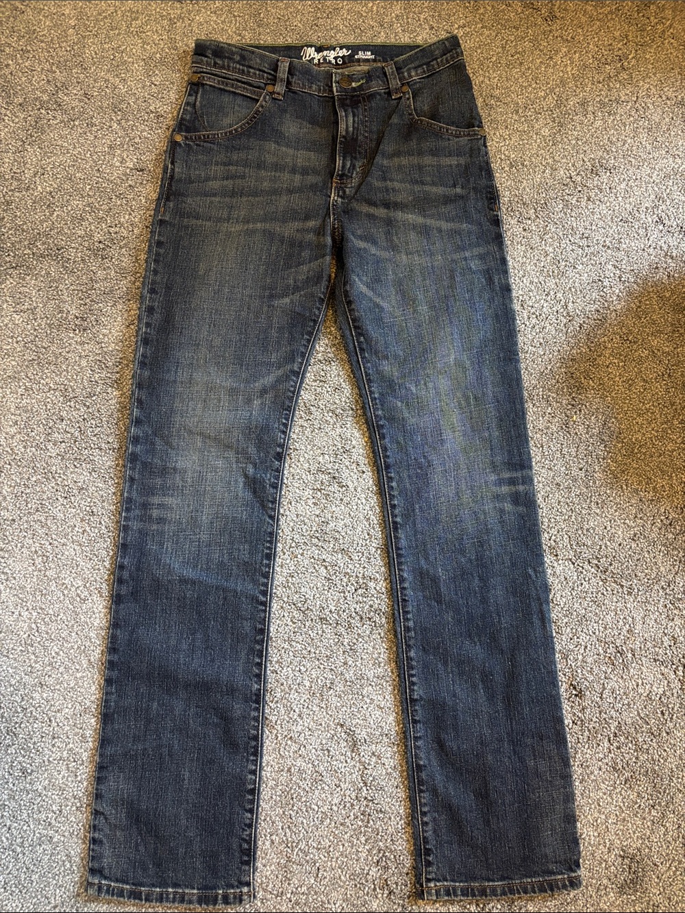 Wrangler Retro Slim Straight Slim Straight Jeans Blue Size 16 REG